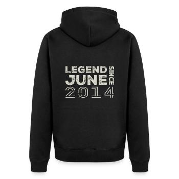Juin 2014 Anniversaire Juin 2014 Juin Cadeau 2014 - Veste à capuche bio Premium Unisexe - noir - Dos - Nico (187cm)