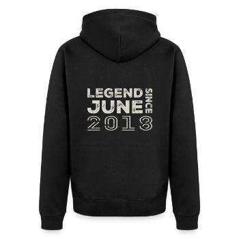 June 2018 Birthday June 2018 June Gift 2018 - Unisex Premium Organic Zip Hoodie - black - Back - Nico (187cm)