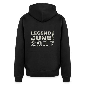 June 2017 Birthday June 2017 June Gift 2017 - Unisex Premium Organic Zip Hoodie - black - Back - Nico (187cm)