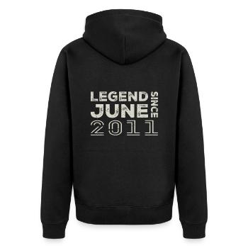 Juin 2011 Anniversaire Juin 2011 Juin Cadeau 2011 - Veste à capuche bio Premium Unisexe - noir - Dos - Nico (187cm)