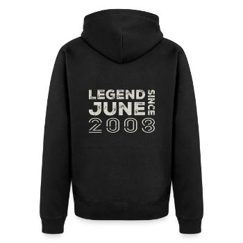June 2008 Birthday June 2008 June Gift 2008 - Unisex Premium Organic Zip Hoodie - black - Back - Nico (187cm)
