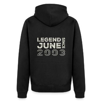 Juni 2003 Geburtstag Juni 2003 Juni Geschenk 2003 - Unisex Premium Bio Zip Hoodie - Schwarz - Hinten - Nico (187cm)
