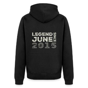 June 2015 Birthday June 2015 June Gift 2015 - Unisex Premium Organic Zip Hoodie - black - Back - Nico (187cm)