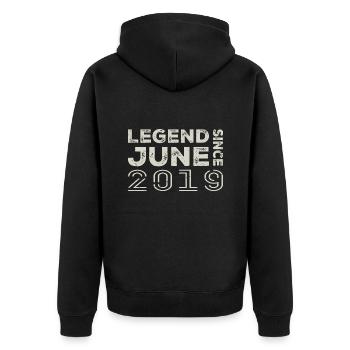 June 2019 Birthday June 2019 June Gift 2019 - Unisex Premium Organic Zip Hoodie - black - Back - Nico (187cm)