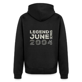 June 2004 Birthday June 2004 June Gift 2004 - Unisex Premium Organic Zip Hoodie - black - Back - Nico (187cm)