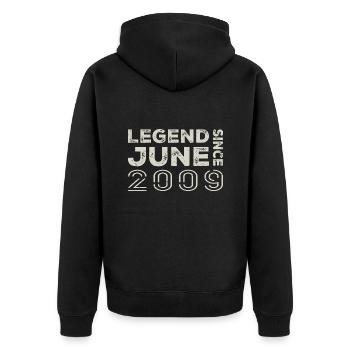 June 2009 Birthday June 2009 June Gift 2009 - Unisex Premium Organic Zip Hoodie - black - Back - Nico (187cm)