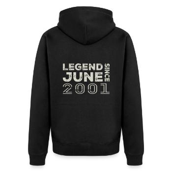 Juin 2001 Anniversaire Juin 2001 Juin Cadeau 2001 - Veste à capuche bio Premium Unisexe - noir - Dos - Nico (187cm)