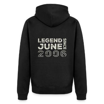 June 2006 Birthday June 2006 June Gift 2006 - Unisex Premium Organic Zip Hoodie - black - Back - Nico (187cm)
