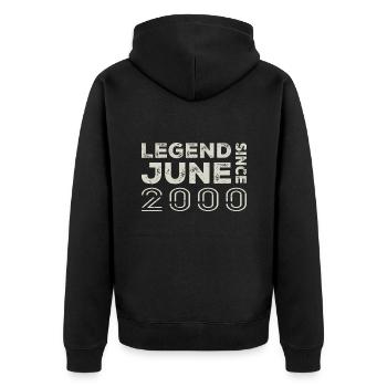 June 2000 Birthday June 2000 June Gift 2000 - Unisex Premium Organic Zip Hoodie - black - Back - Nico (187cm)