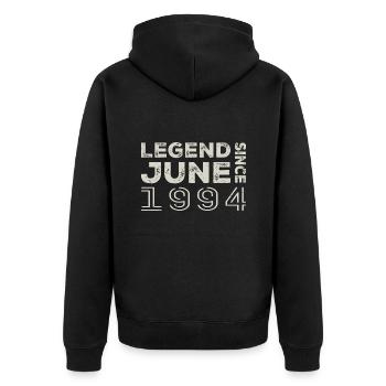 June 1994 Birthday June 1994 June Gift 1994 - Unisex Premium Organic Zip Hoodie - black - Back - Nico (187cm)