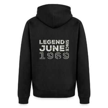 Juni 1969 Geburtstag Juni 1969 Juni Geschenk 1969 - Unisex Premium Bio Zip Hoodie - Schwarz - Hinten - Nico (187cm)
