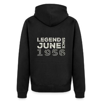 Juni 1956 Geburtstag Juni 1956 Juni Geschenk 1956 - Unisex Premium Bio Zip Hoodie - Schwarz - Hinten - Nico (187cm)