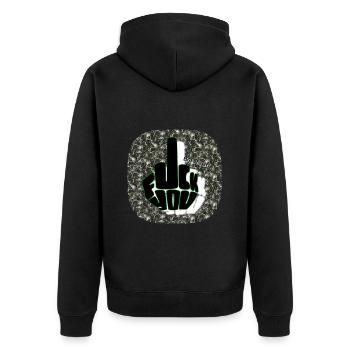 Fuck You (2) - Club WoW - Unisex Premium Bio Zip Hoodie - Schwarz - Hinten - Nico (187cm)
