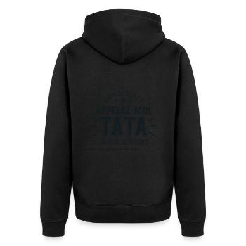 Maintenant Appelez moi Tata - Veste à capuche bio Premium Unisexe - noir - Dos - Nico (187cm)