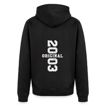 Original 2003 Rétro Cadeau d Anniversaire 20 ans - Veste à capuche bio Premium Unisexe - noir - Dos - Nico (187cm)