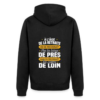 À l age de la retraite - Veste à capuche bio Premium Unisexe - noir - Dos - Nico (187cm)