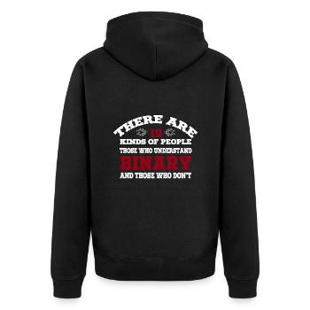 10 Types of People Codi Binary Programmer - Unisex Premium Organic Zip Hoodie - black - Back - Nico (187cm)