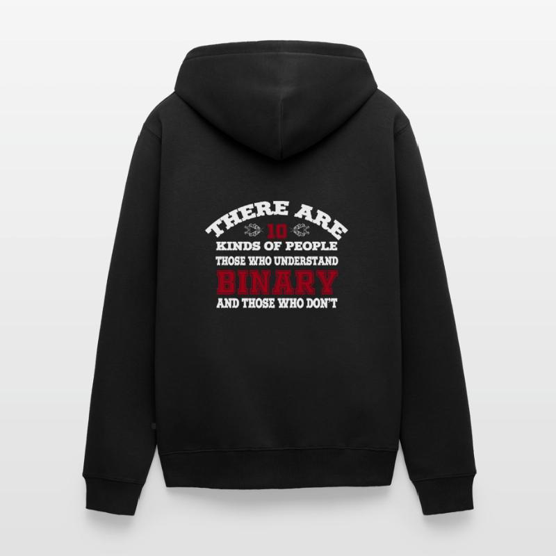 10 Arten von Menschen Codi Binary Programmer Unisex Premium Bio Zip Hoodie