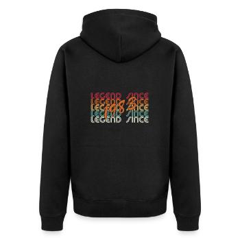 Legend Since 1983 Shirt - Unisex Premium Bio Zip Hoodie - Schwarz - Hinten - Nico (187cm)
