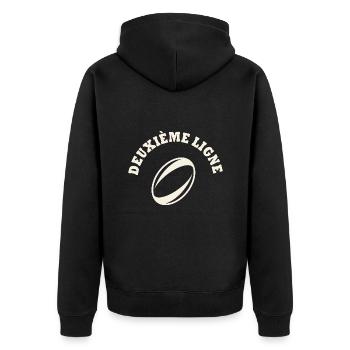 rugby position deuxième ligne - Veste à capuche bio Premium Unisexe - noir - Dos - Nico (187cm)