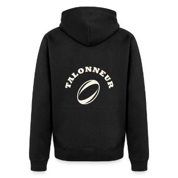 rugby position talonneur - Veste à capuche bio Premium Unisexe - noir - Dos - Nico (187cm)