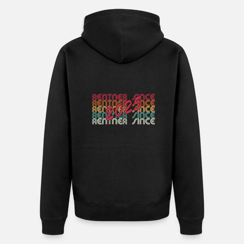 Rentner seit 2025 - Unisex Premium Bio Zip Hoodie - Schwarz