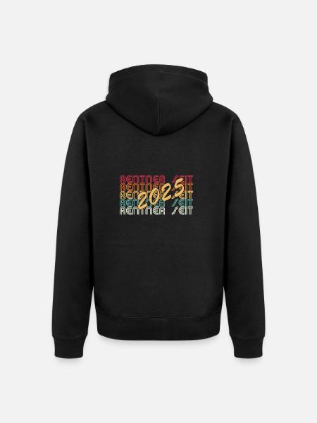 Rentner seit 2025 - Unisex Premium Bio Zip Hoodie - Schwarz