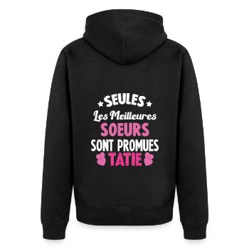 Seules les Meilleures Soeurs sont Promues Tatie - Veste à capuche bio Premium Unisexe - noir - Dos - Nico (187cm)
