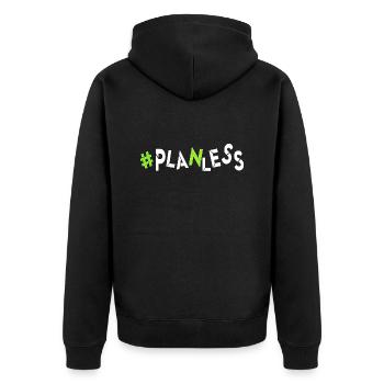 heute keine Idee kein Plan Ahnungslos planlos - Unisex Premium Bio Zip Hoodie - Schwarz - Hinten - Nico (187cm)