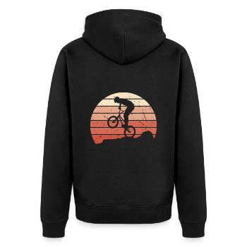 BMX Bike Retro Desig Freestyle BMX Enfants Garçons - Veste à capuche bio Premium Unisexe - noir - Dos - Nico (187cm)