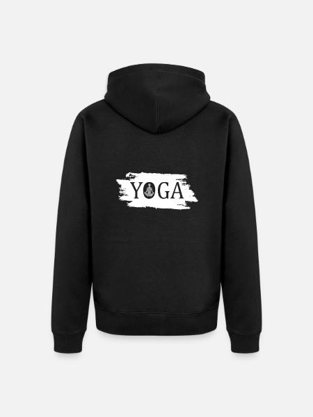 Yoga - Unisex Premium Bio Zip Hoodie - Schwarz