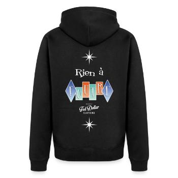 Rien à foutre - Unisex Premium Bio Zip Hoodie - Schwarz - Hinten - Nico (187cm)