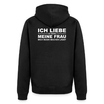 Musik Musiker Herren Geschenk - Unisex Premium Bio Zip Hoodie - Schwarz - Hinten - Nico (187cm)