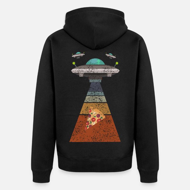 Pizza Ufo - Veste à capuche bio Premium Unisexe - noir