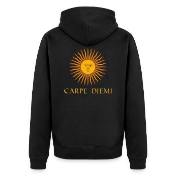 utiliser le jour latin - Veste à capuche bio Premium Unisexe - noir - Dos - Nico (187cm)