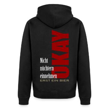 NE PRENEZ PAS DE JEÛNE Ok d’abord une bière - Veste à capuche bio Premium Unisexe - noir - Dos - Nico (187cm)