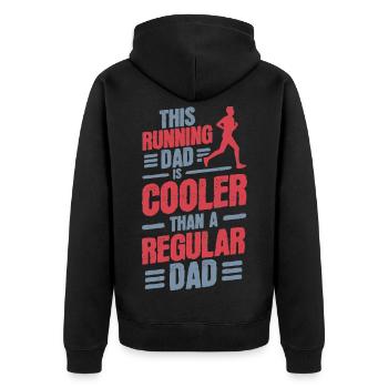 Laufender Papa - Unisex Premium Bio Zip Hoodie - Schwarz - Hinten - Nico (187cm)