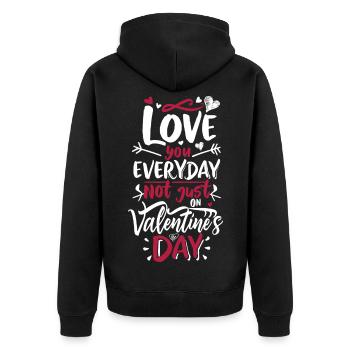 Amour au quotidien pas juste Saint-Valentin - Veste à capuche bio Premium Unisexe - noir - Dos - Nico (187cm)