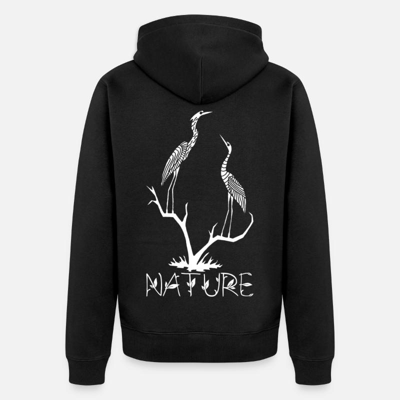 Les oiseaux blancs - Veste à capuche bio Premium Unisexe - noir