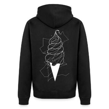 Cornet de crème glacée Dessin - Veste à capuche bio Premium Unisexe - noir - Dos - Nico (187cm)