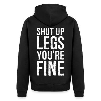 shut up legs you're fine - Veste à capuche bio Premium Unisexe - noir - Dos - Nico (187cm)