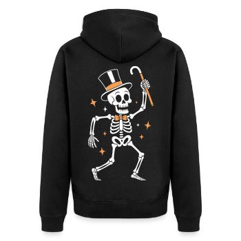 Élégant percussionniste squelette en chapeau haut de forme - Veste à capuche bio Premium Unisexe - noir - Dos - Nico (187cm)