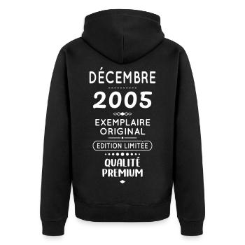 20th Anniversary - December 2005 Original - Unisex Premium Organic Zip Hoodie - black - Back - Nico (187cm)