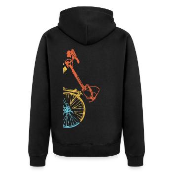 Vélo De Route Cycliste Cyclisme Super Vintage - Veste à capuche bio Premium Unisexe - noir - Dos - Nico (187cm)