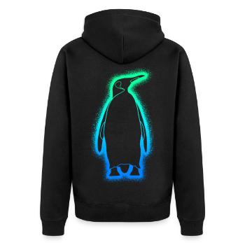 Pinguine Jungen Herren Kinder Pinguin - Unisex Premium Bio Zip Hoodie - Schwarz - Hinten - Nico (187cm)