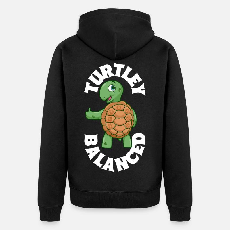 Équilibre Tortue - Chakra - Veste à capuche bio Premium Unisexe - noir