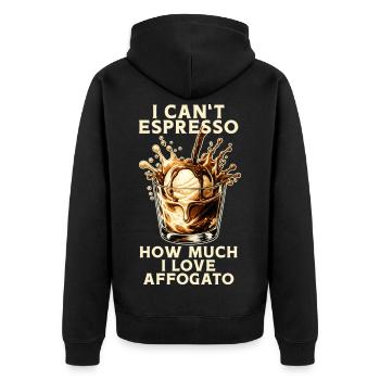 Je ne peux pas exprimer à quel point j’aime l’affogato - Veste à capuche bio Premium Unisexe - noir - Dos - Nico (187cm)