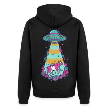 Symbole zen de la géométrie sacrée de la spiritualité - Veste à capuche bio Premium Unisexe - noir - Dos - Nico (187cm)