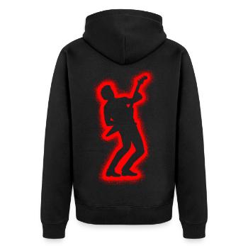 Guitariste Hommes, Enfants, Garçons, Guitare - Veste à capuche bio Premium Unisexe - noir - Dos - Nico (187cm)