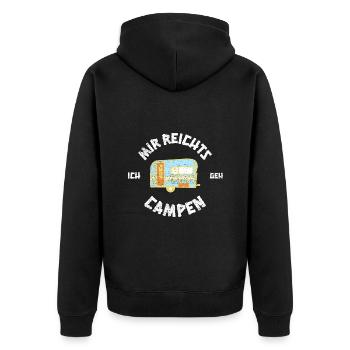 Mir reichts ich geh campen - Wohnwagen Wohnmobil - Unisex Premium Bio Zip Hoodie - Schwarz - Hinten - Nico (187cm)